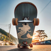 Blauw Hout Strand Zeemeermin Aangepaste Naam Persoonlijk Skateboard
