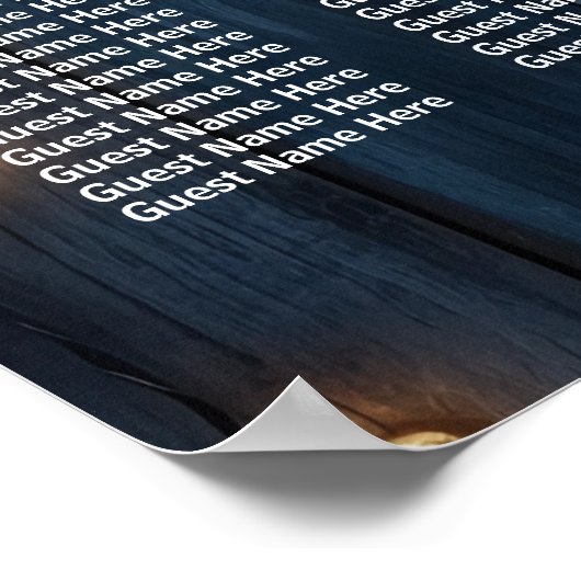 Blauw Hout String Lichten 12 Tafels Trouwstoelen Poster (Hoek)