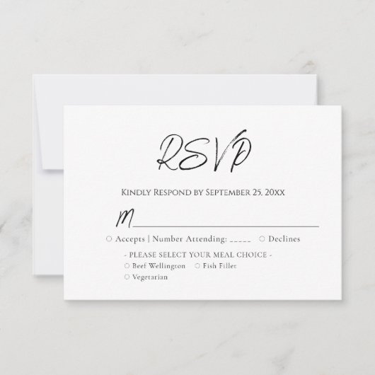 Blauw Hout Wedding RSVP Kaartje (Voorkant)