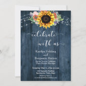 Blauw hout zonnebloem Licht vieren met ons Kaart (Voorkant)