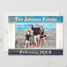 Blauw Houten Familienaam Fotolijst Rustic