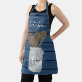 Blauw houten keukenlepel Familie Keuken  Schort (Insitu)