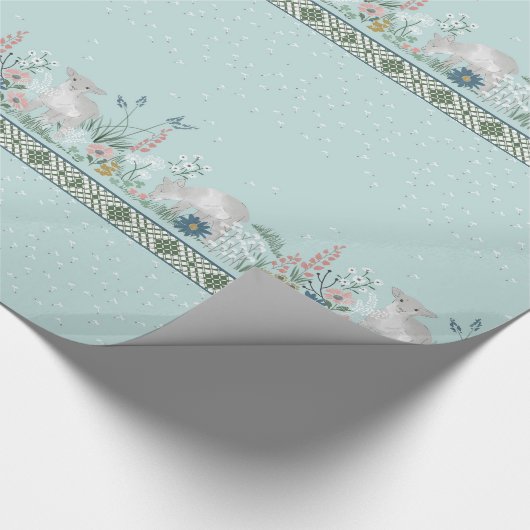 Blauw houten lamppakpapier cadeaupapier (Hoek)