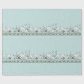 Blauw houten lamppakpapier cadeaupapier (Vlak)