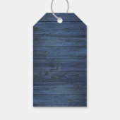 Blauw houten met witte bloemen in een weckpot met  cadeaulabel (Achterkant)