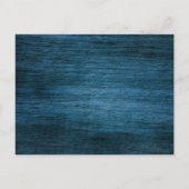 Blauw Houten Monogram Kerstmishuwelijk sparen de d Uitnodiging Briefkaart (Achterkant)