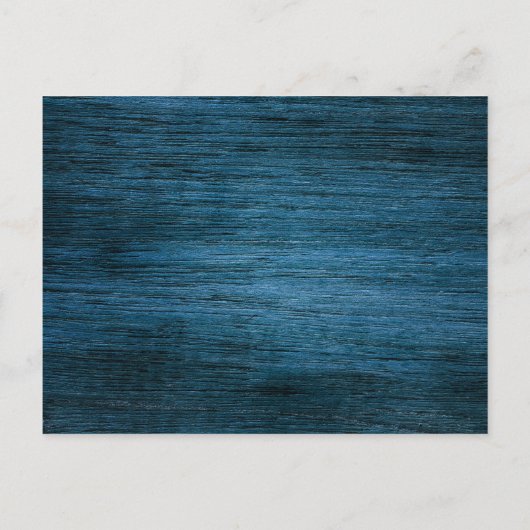 Blauw Houten Monogram Kerstmishuwelijk sparen de d Uitnodiging Briefkaart (Achterkant)