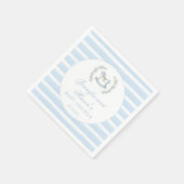 Blauw houten schommelpaard boho baby boy douche servet (Hoek)