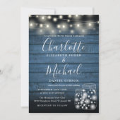 Blauw Houten Slingerlichten Metselaars Potten Trou Kaart (Voorkant)