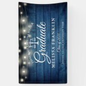 Blauw Houten Slingerlichten Rechtenstudie Afstuder Spandoek (Verticaal)