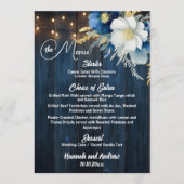 Blauw houten snoerlicht met landelijke uitstraling menu (Voorkant)