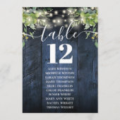 Blauw Houten Strijklichten Lijstnummer Zittingsgra Kaart (Achterkant)