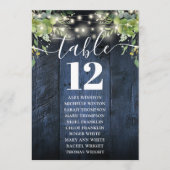 Blauw Houten Strijklichten Lijstnummer Zittingsgra Kaart (Voorkant)