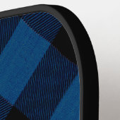 Blauw Houthakkersruitjes Pickleball Paddle (Links Detail)