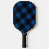 Blauw Houthakkersruitjes Pickleball Paddle (Achterkant)