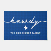 Blauw Howdy Houndstooth Deurmat (Voorkant)