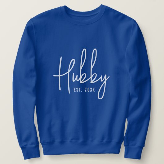 Blauw hubby sweatshirt cadeau voor man (Design voorkant)