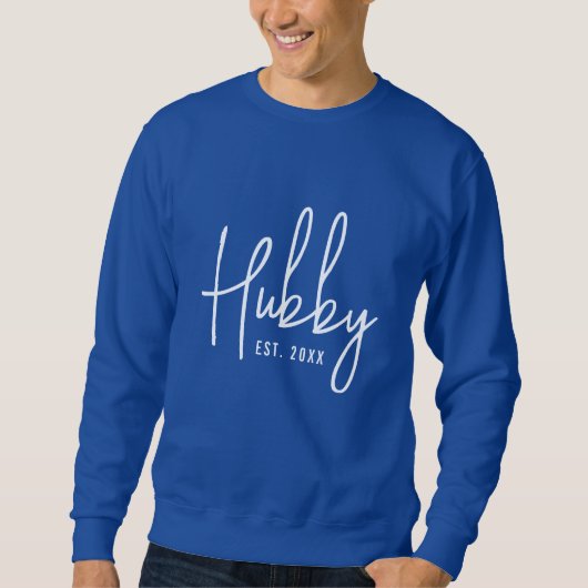 Blauw hubby sweatshirt cadeau voor man (Voorkant)
