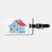Blauw huis bagagelabel (Voorkant horizontaal)