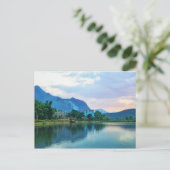 Blauw huis briefkaart (Staand voorkant)