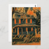 Blauw huis briefkaart (Voorkant / Achterkant)