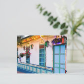 Blauw huis briefkaart (Staand voorkant)