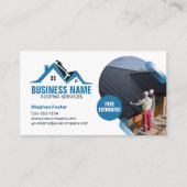 Blauw Huis Dakconstructie Dakdekker Pannen Visitekaartje (Voorkant)