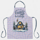 Blauw huis Geen plaats zoals thuis  Schort (Voorkant)