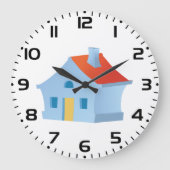 Blauw huis grote klok (Voorkant)