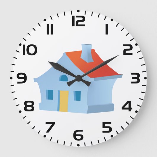 Blauw huis grote klok (Voorkant)