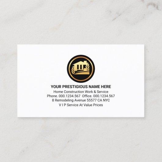 Blauw Huis Handyman Tool Pilaren Visitekaartje (Achterkant)