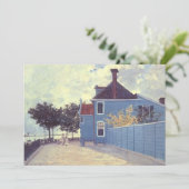 Blauw huis in Zaandam door Claude Monet (Staand voorkant)