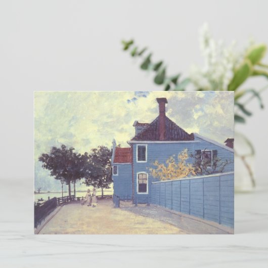 Blauw huis in Zaandam door Claude Monet (Staand voorkant)