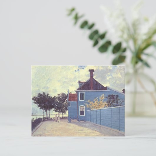 Blauw huis in Zaandam door Claude Monet Briefkaart (Staand voorkant)