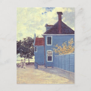 Blauw huis in Zaandam door Claude Monet Briefkaart