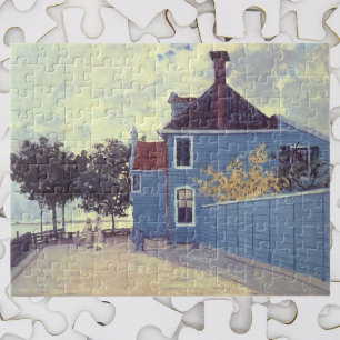 Blauw huis in Zaandam door Claude Monet Legpuzzel