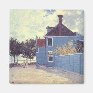 Blauw huis in Zaandam door Claude Monet Magneet