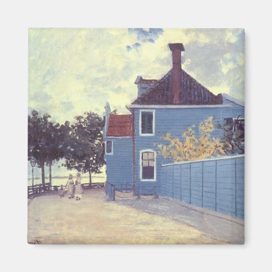 Blauw huis in Zaandam door Claude Monet Magneet (Voorkant)