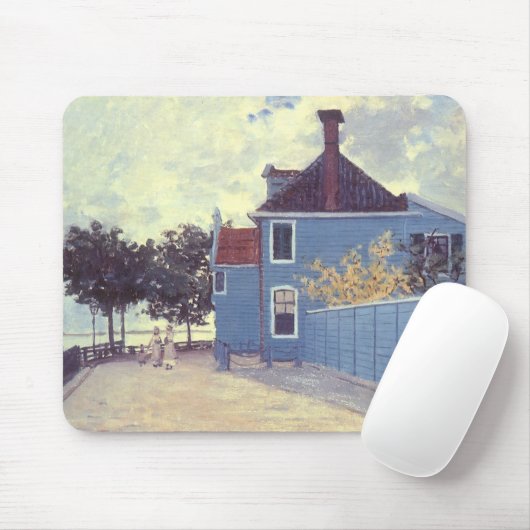 Blauw huis in Zaandam door Claude Monet Muismat (Met muis)
