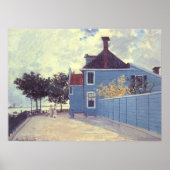 Blauw huis in Zaandam door Claude Monet Poster (Voorkant)