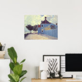 Blauw huis in Zaandam door Claude Monet Poster (Thuiskantoor)