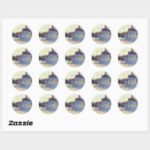 Blauw huis in Zaandam door Claude Monet Ronde Sticker (Vel)