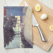 Blauw huis in Zaandam door Claude Monet Theedoek (Quarter Fold)