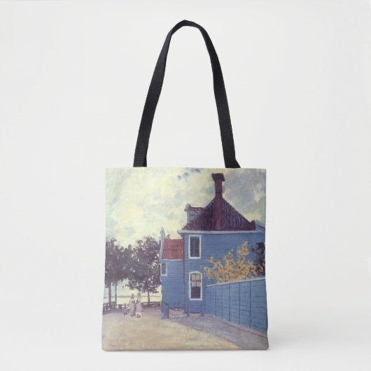 Blauw huis in Zaandam door Claude Monet Tote Bag (Voorkant)