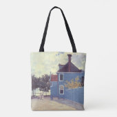 Blauw huis in Zaandam door Claude Monet Tote Bag (Achterkant)