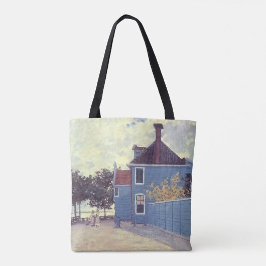 Blauw huis in Zaandam door Claude Monet Tote Bag (Achterkant)