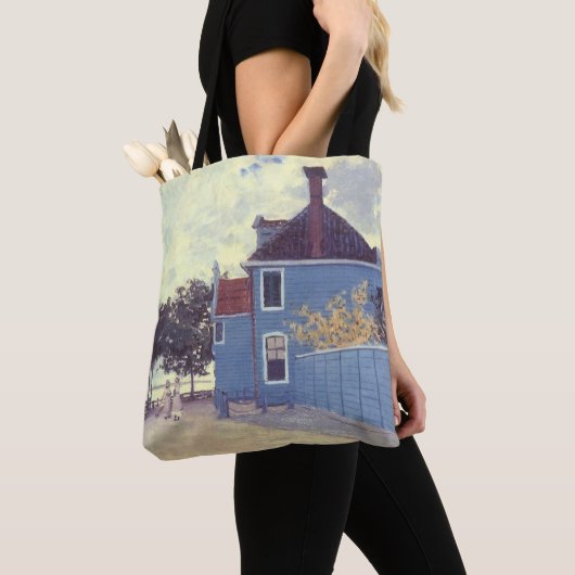 Blauw huis in Zaandam door Claude Monet Tote Bag (Dichtbij)