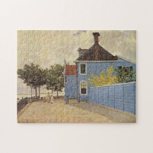 Blauw huis in Zaandam Monet Fine Art Legpuzzel (Horizontaal)