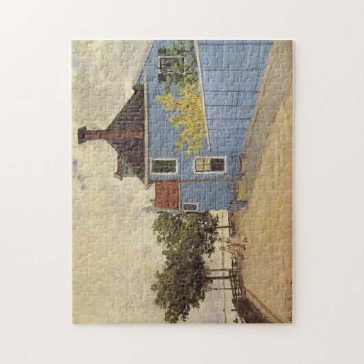 Blauw huis in Zaandam Monet Fine Art Legpuzzel (Verticaal)
