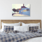 Blauw huis in Zaandam van Claude Monet Canvas Afdruk (Insitu (Slaapkamer))